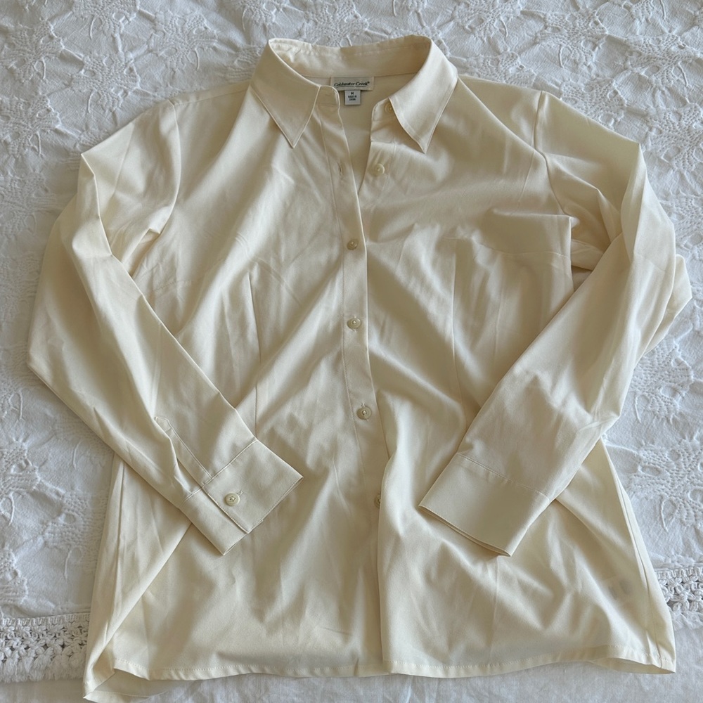 Coldwater Creek Cream Button Down Shirt